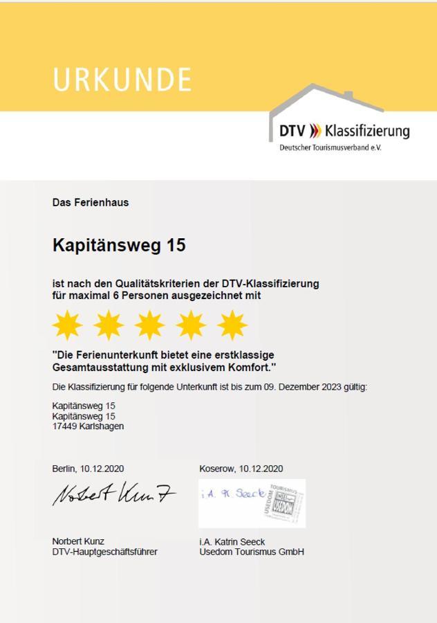 Karlshagen Kapitaensweg 15 빌라 외부 사진